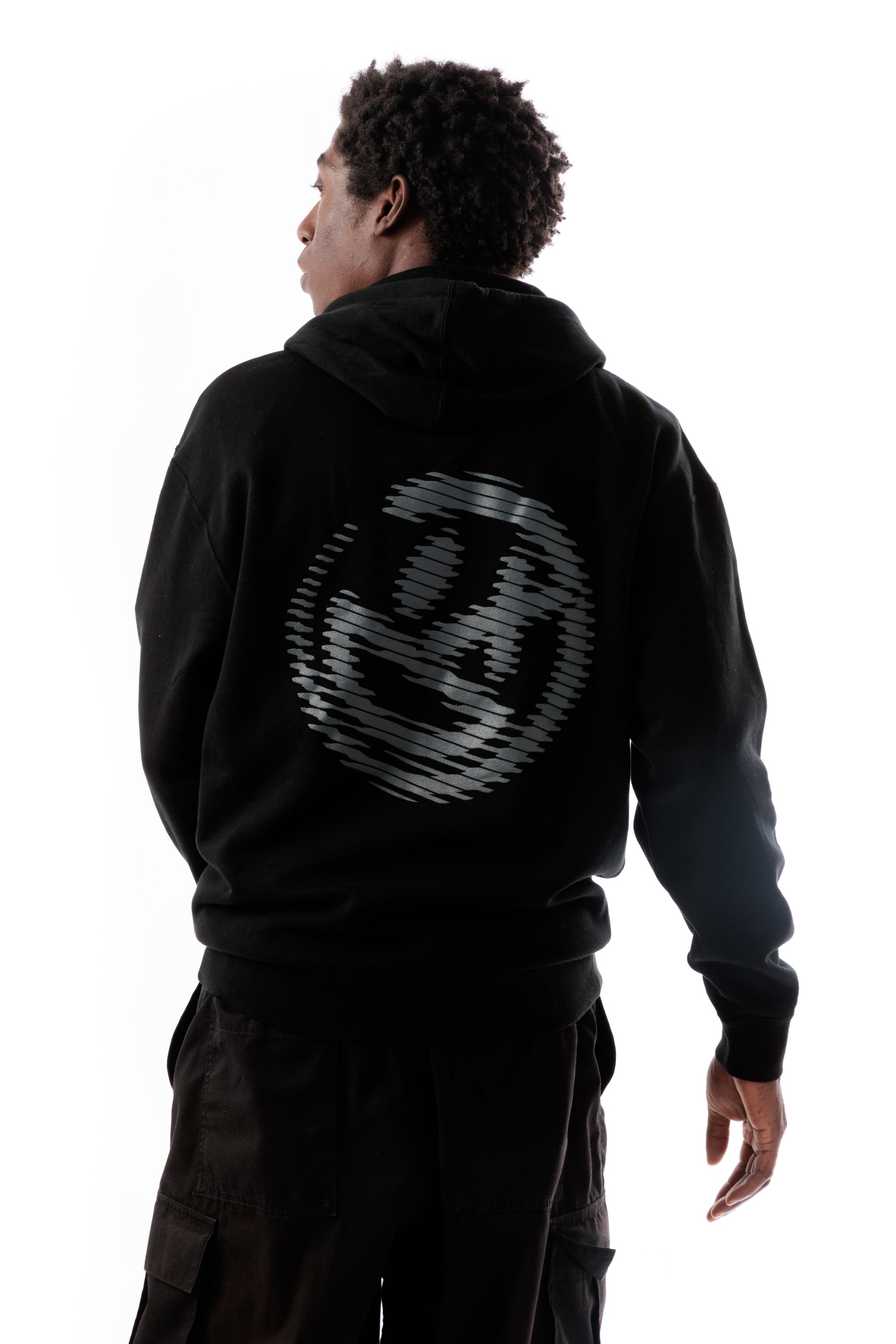 Halftone Smiley Hoodie [Black]