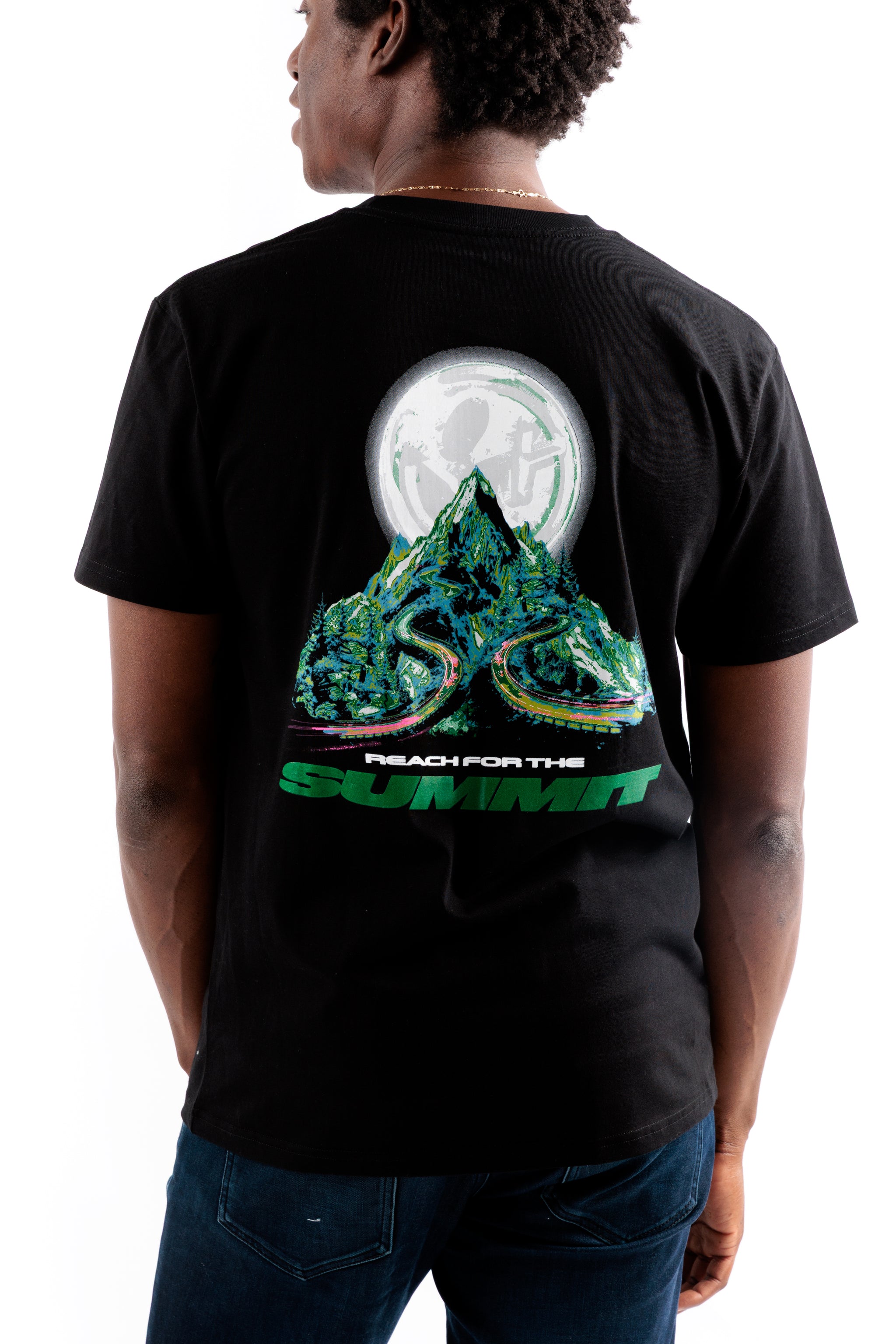 Reach for the Summit Tee [Green Print]