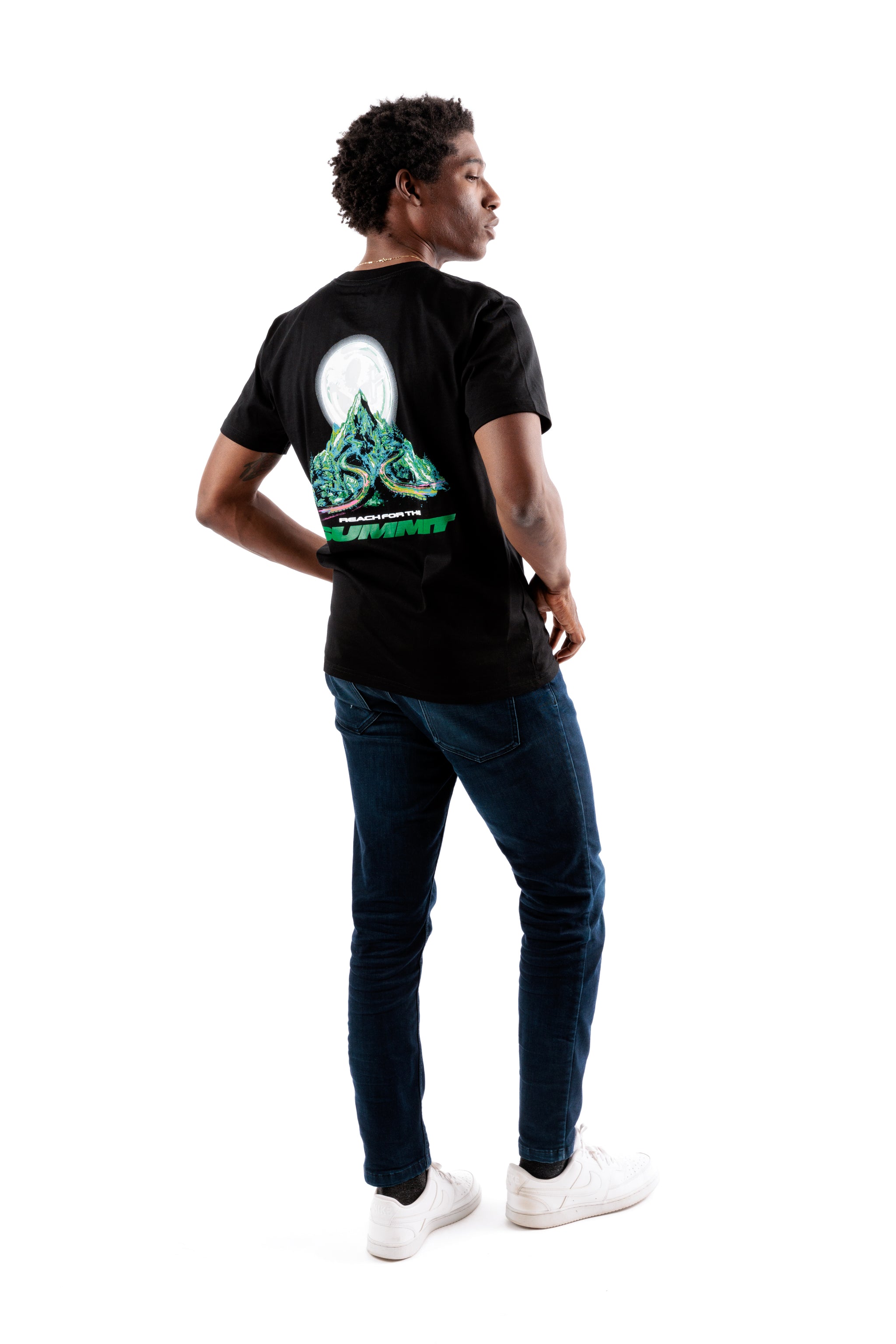 Reach for the Summit Tee [Green Print]