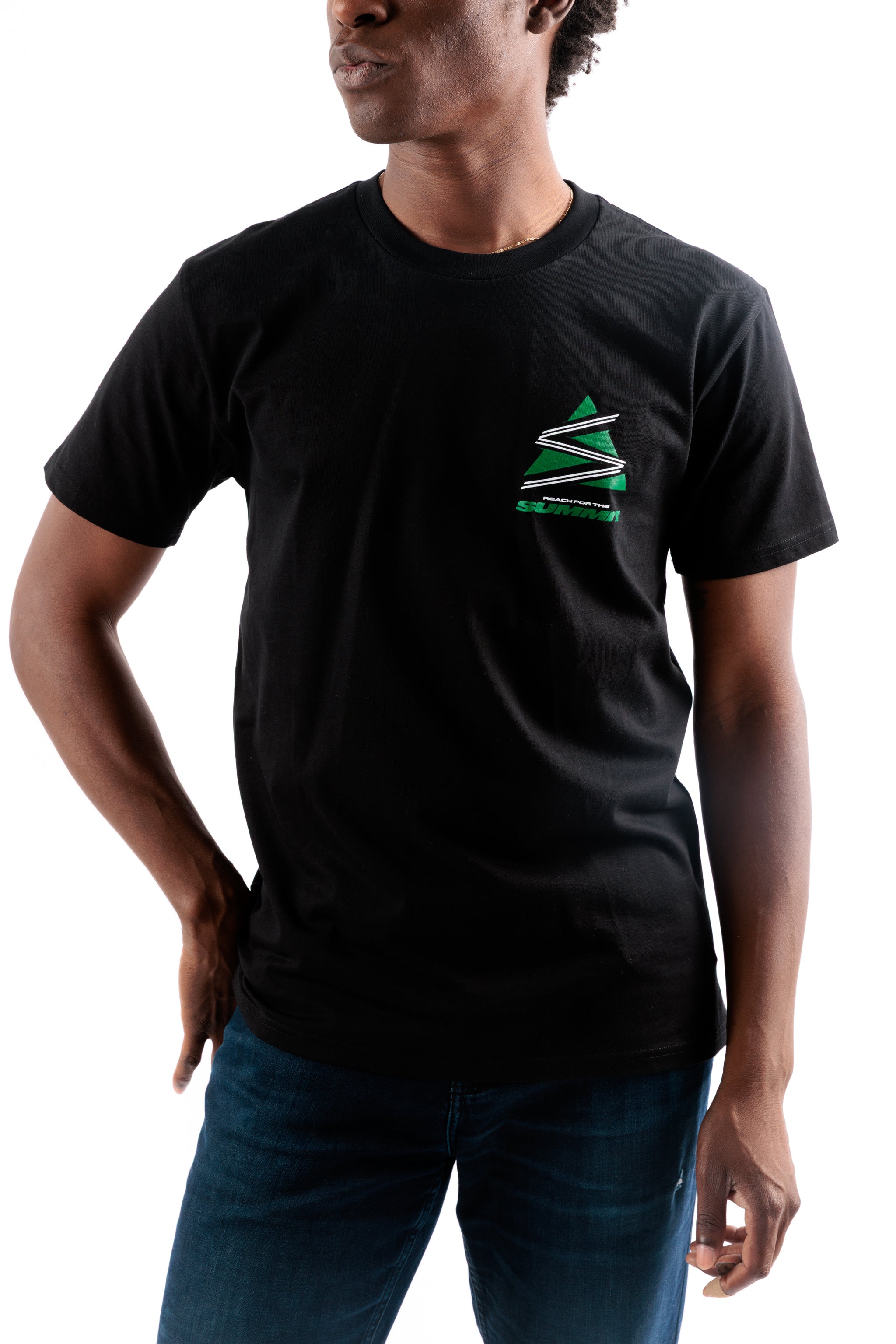 Reach for the Summit Tee [Green Print]
