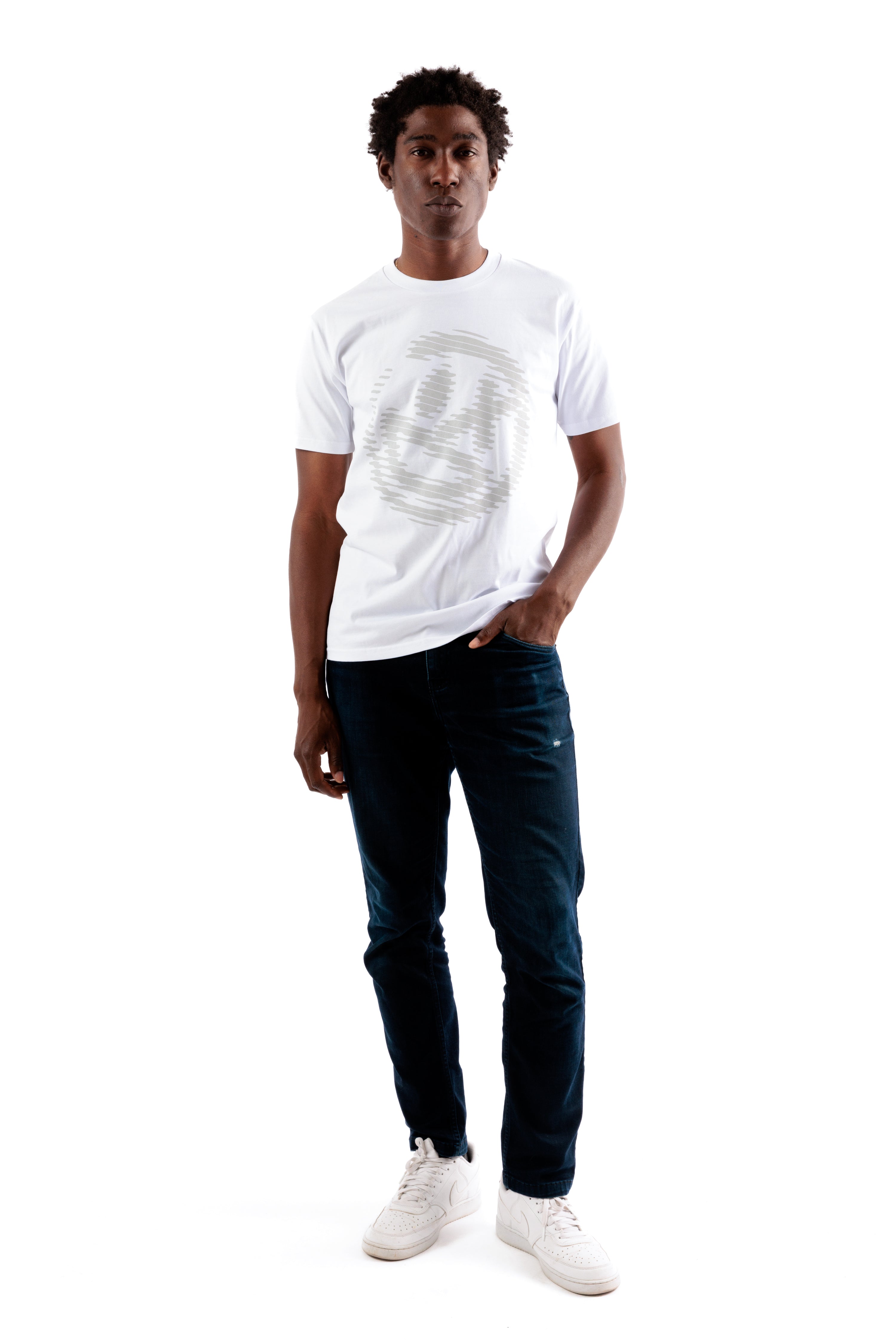 Halftone Smiley Tee [White]