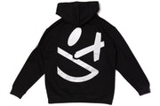 Big Smiley Hoodie [Black/Metallic Silver Print]