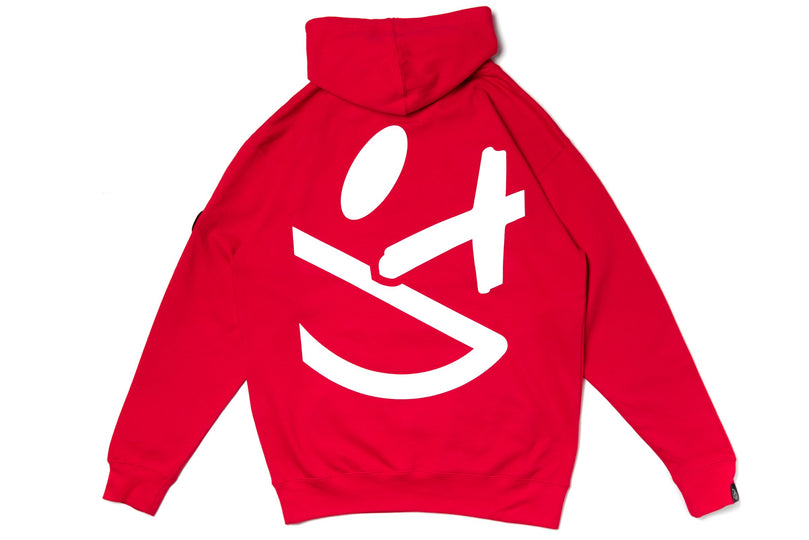 Big Smiley Hoodie [Red/White print]