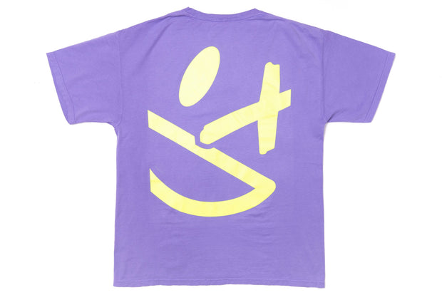 Big Smiley Tee [Lavender/Neon Yellow print]