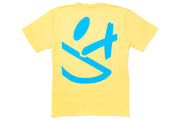 Big Smiley Tee [Yellow/Blue print]
