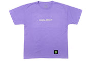 Big Smiley Tee [Lavender/Neon Yellow print]