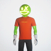 Big Smiley Tee [Orange/Yellow print]