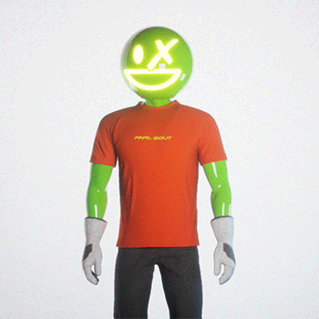 Big Smiley Tee [Orange/Yellow print]