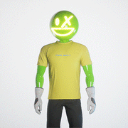 Big Smiley Tee [Yellow/Blue print]