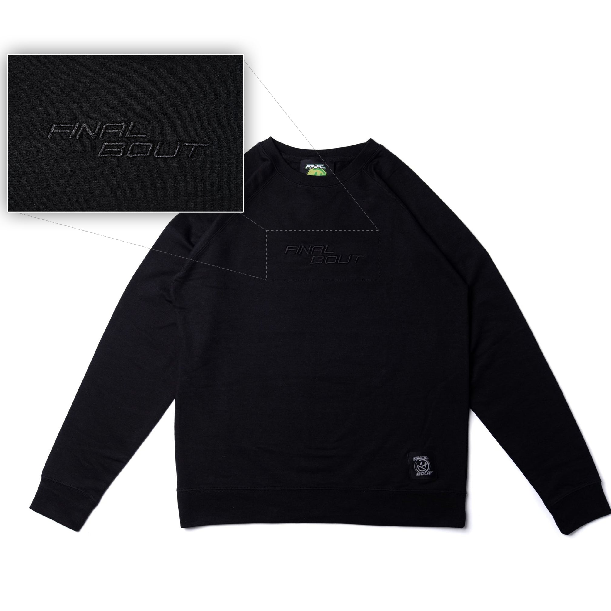 Final Bout Embroidered Logo Crewneck [Black/Black]