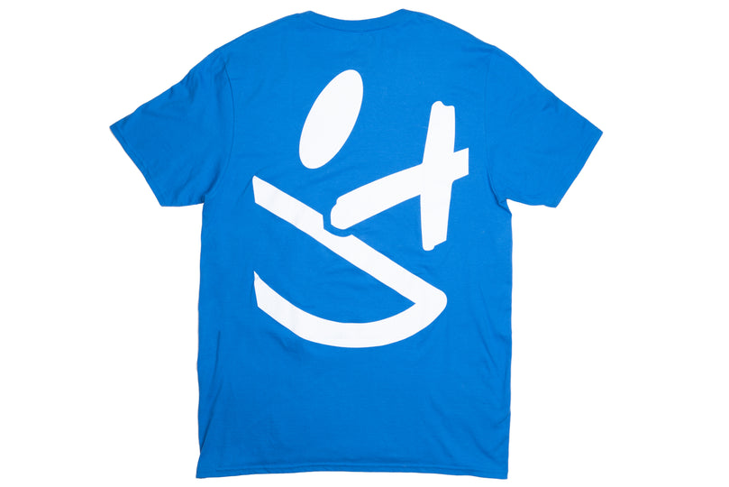 Big Smiley Tee [Blue/White print]